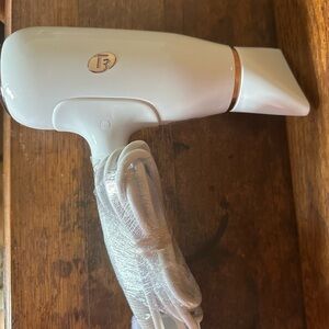 T3 White Hair Dryer with Gold Accent